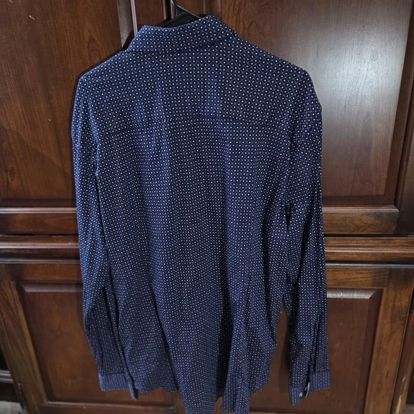 Buttercloth Men's Navy Patterned Casual Shirt  100% Cotton - Picture 2 of 5